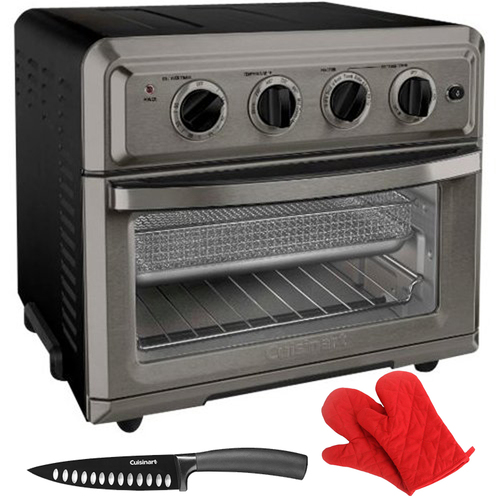 Cuisinart Convection Toaster Oven Air Fryer with Light Black + Knife & Oven Mitt