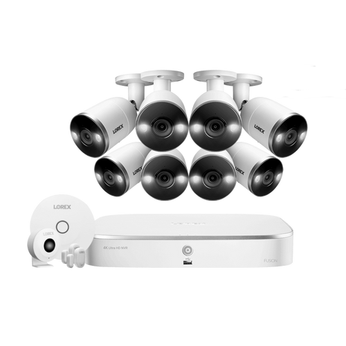 Lorex 4K 8-Channel NVR System w/ 8x 4K 8MP IP Cameras and Smart Sensor Kit