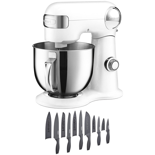 Cuisinart Precision Master 5.5-Quart Stand Mixer, White Linen w/ 12pc Cutlery Set