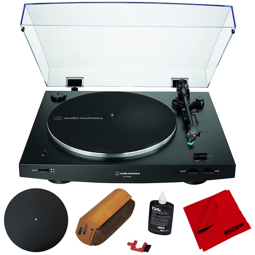 Audio-Technica Fully Automatic Wireless Belt-drive Turntable, Black w/ Accessories Bundle