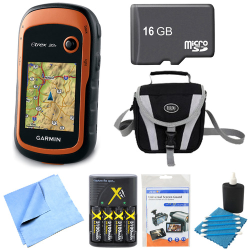 Garmin 010-01508-00 - eTrex 20x Handheld GPS 16GB Micro SD Memory Card Bundle