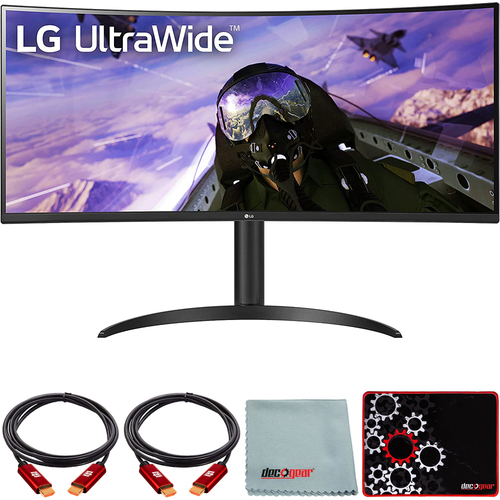 LG 34` Curved UltraWide QHD HDR FreeSync Monitor with Mouse Pad Bundle