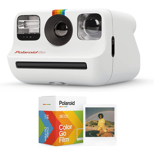 Polaroid Originals GO Mini Instant Camera White + Film for GO Cameras Pack of 16