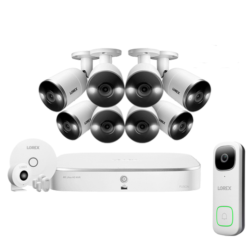 Lorex 4K 8-Ch NVR System w/ 8x 4K 8MP IP Cameras w/ Sensor + Wired Video Doorbell