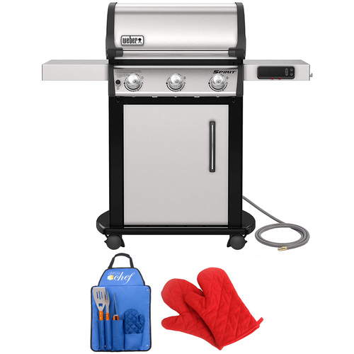 Weber Spirit SX-315 Smart Grill (Natural Gas) w/ Oven Mitts + 3pc BBQ Tool Set