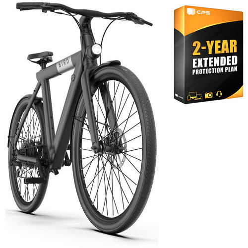 Bird Bike A-Frame Electric Bike (Black) Bundle with 2-Year Extended Warranty