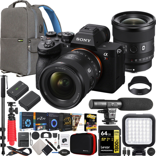 Sony a7R V Full Frame Mirrorless Camera + FE 20mm F1.8 G Lens Kit SEL20F18G Bundle