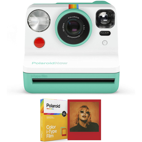 Polaroid Originals Now i-Type Instant Camera - Mint Green (PRD9055) with Color Film Frames Bundle