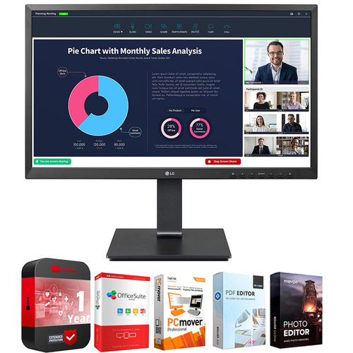LG 24MP750C-B 24` Full HD PC Monitor with IPS Display + Protection Pack