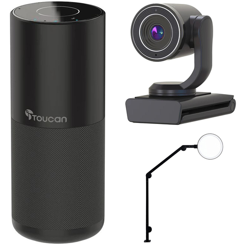 Toucan Connect Conference Bluetooth Speakerphone w/ Webcam + Desk Light Bundle