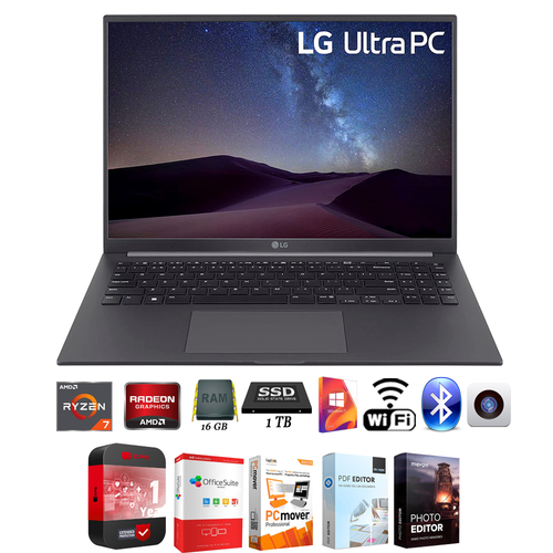 LG UltraPC 16U70Q 16` Laptop, Ryzen 7, 16GB/1TB SSD + 1 Year Protection Pack