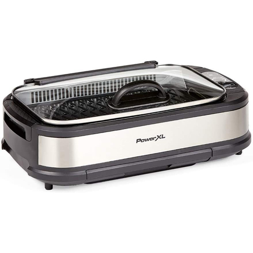 PowerXL Smokeless Indoor Grill, Stainless Steel (PG-1500FDR)