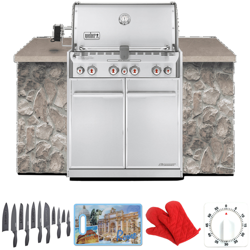 Weber 7260001 Summit S-460 Built-In Grill, Natural Gas + Accessories Bundle