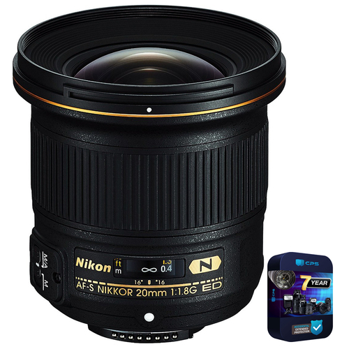 Nikon AF-S FX Full Frame NIKKOR 20mm f/1.8G ED Fixed Lens with 7 Year Warranty