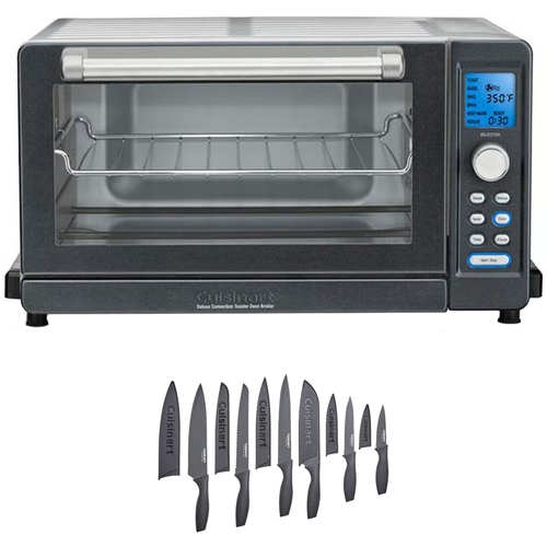 Cuisinart TOB-135N Deluxe Convection Toaster Oven Broiler, Granite + 12pc Cutlery Set