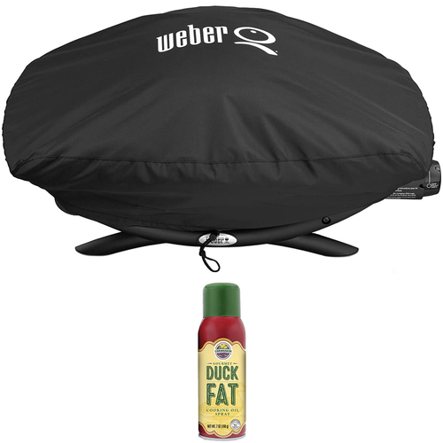 Weber Premium Grill Cover for Q 200/2000 Series Gas Grills w/ Duck Fat Cooking Oil