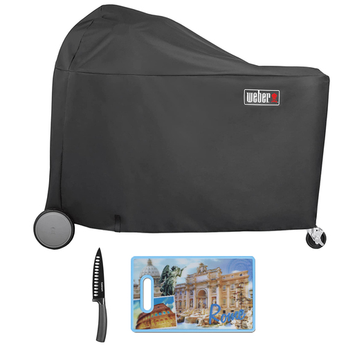 Weber Premium Grill Cover for Summit Grilling Center Models w/Kitchen Accessory Bundle