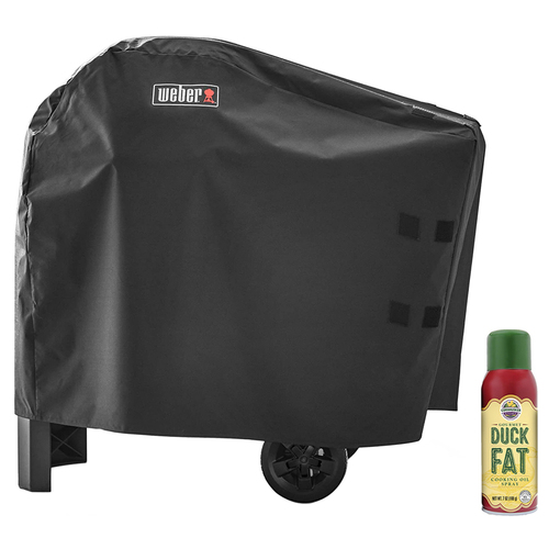 Weber 7181 Pulse 2000 with Cart Premium Grill Cover w/ Duck Fat Cooking Oil
