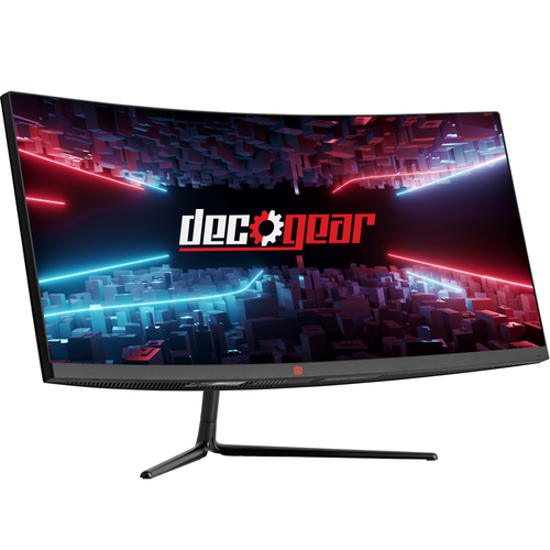 Deco Gear 30` Curved Monitor, 200 Hz, 1ms MPRT, 2560x1080, for Gaming - Refurbished