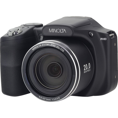 Minolta MN35Z-BK 20MP 35X Optical Zoom Wi-Fi Bridge Camera - Black - Open Box
