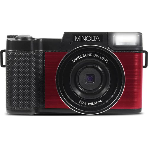 Minolta MND30 30MP 2.7K Ultra HD 4X Zoom Digital Camera (Red) - Open Box