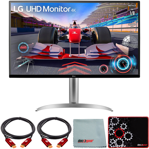 LG 32` UHD 4K HDR 10 Monitor with USB Type-C and 65 PD with Mouse Pad Bundle