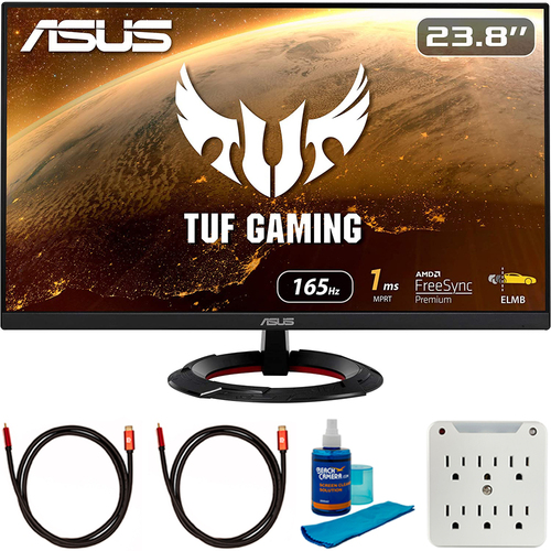 ASUS TUF Gaming 23.8` 1080p Monitor with FreeSync Premium + Cleaning Bundle