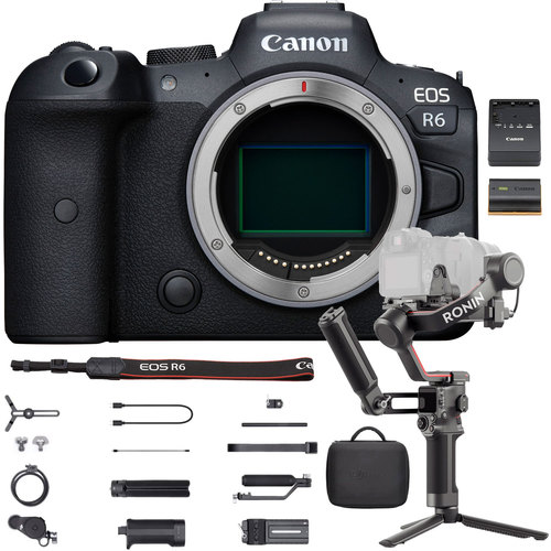 Canon EOS R6 Full Frame Mirrorless Camera Body Bundle with RS 3 Gimbal Combo