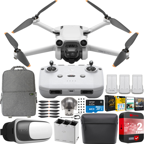 DJI Mini 3 Pro Drone Quadcopter with RC-N1 Remote + Fly More Kit Plus & FPV Bundle