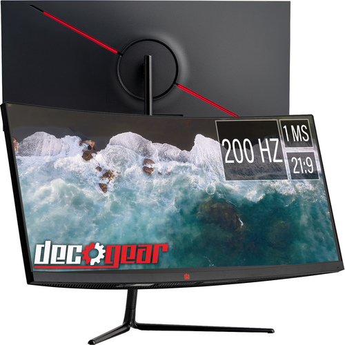 Deco Gear 30` Curved Monitor, 200 Hz, 1ms MPRT, 2560x1080, for Professionals and Gaming
