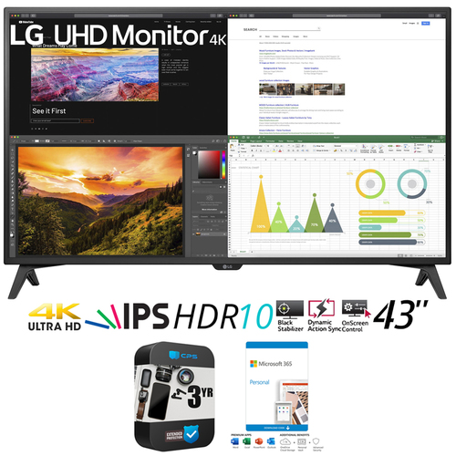 LG 43UN700T-B 43` 4K UHD IPS USB-C HDR 10 Monitor +Microsoft 365 +3Yr Warranty
