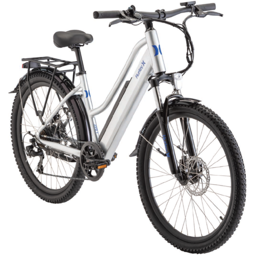 Hurley Bikes J Bay 19-inch Electric Bike, Silver