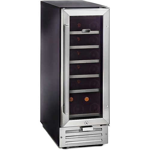 18 Bottle Built-in Wine Refrigerator/Cooler, Stainless Steel/Black (BWR-18SD)