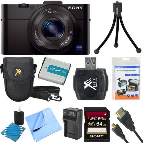 Sony Cybershot DSC-RX100M II Cyber-shot 20.2MP Digital Camera + 64GB SDXC Kit (Black)