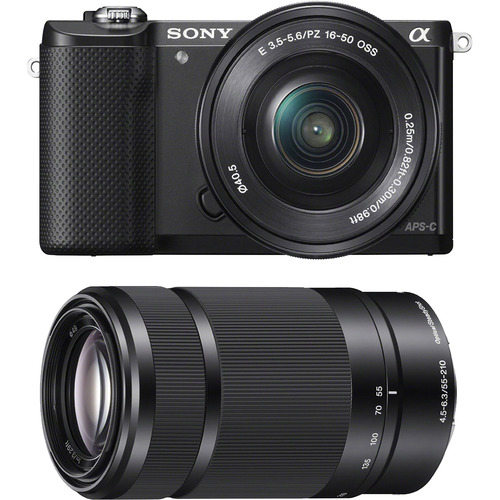 Sony Alpha a5000 Mirrorless 20.1MP Digital Camera with 16-50mm and 55-210mm lens