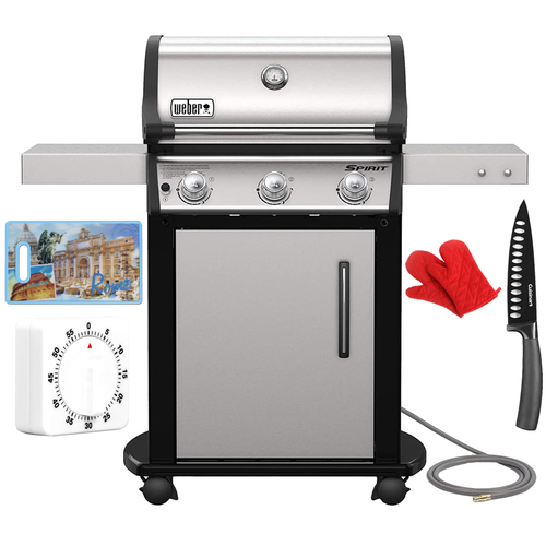 Weber Spirit S-315 Natural Gas Grill, Stainless Steel + Accessories Bundle