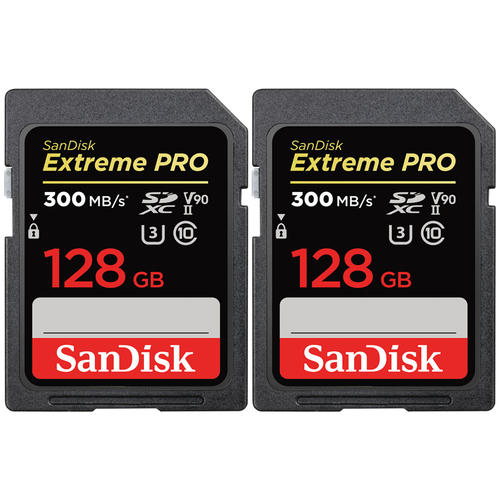 Sandisk 128GB Extreme PRO UHS-II SDXC Memory Card 2 Pack