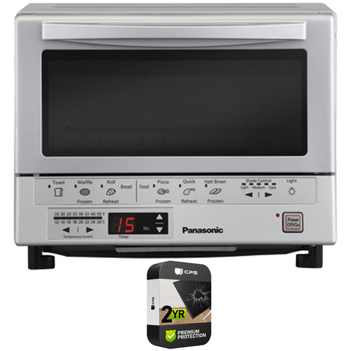 Panasonic Toaster Oven with Double Infrared Heating in Silver + 2 Year Warranty