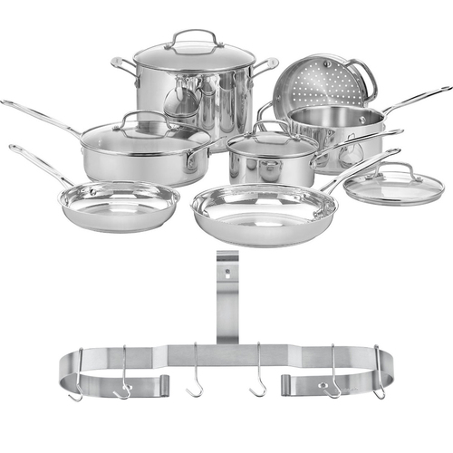 Cuisinart Chef's Classic Stainless 11-Piece Cookware Set with Cookware Rack
