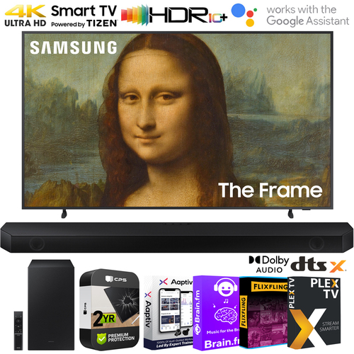 Samsung QN75LS03BA 75` The Frame QLED 4K UHD Smart TV w/ Soundbar + Warranty Bundle