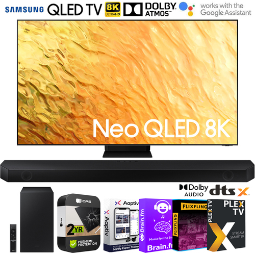 Samsung 75 Inch QN800B Neo QLED 8K Smart TV w/ Soundbar + Warranty Bundle