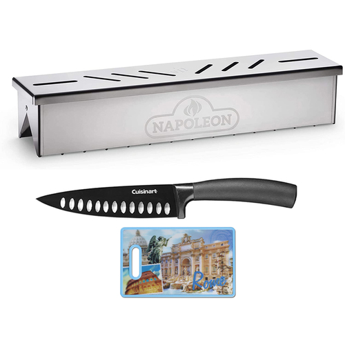 Napoleon Stainless Steel Smoker Box Gas Grills with Cutting Board and 6` Knife
