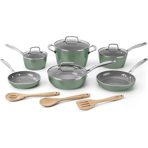 Cuisinart GreenChef Ceramica XT Nonstick 13-Piece Cookware Set, Sage