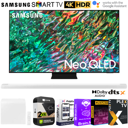 Samsung QN65QN90BA 65` Neo QLED 4K Smart TV w/ Soundbar + Warranty Bundle