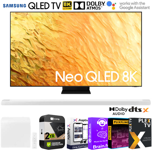 Samsung 75 Inch QN800B Neo QLED 8K Smart TV w/ Soundbar + Warranty Bundle
