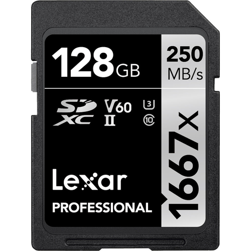 Lexar Professional 1667x 128GB SDXC UHS-II Memory Card, 250MB/s Read - Open Box