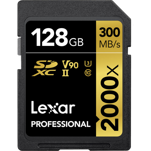 Lexar Professional 128GB 2000x UHS-II SDXC Memory Card Up to 300MB/s - Open Box