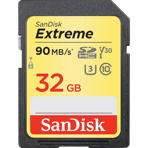 Sandisk 32GB Extreme SD Memory UHS-I Card w/ 90/40MB/s Read/Write - Open Box