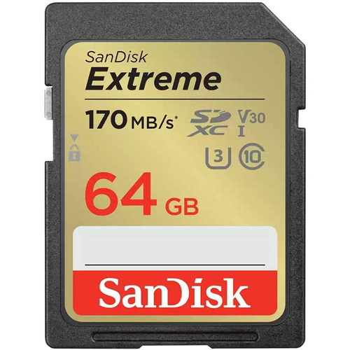 Sandisk Extreme SDXC Memory Card, 64GB, UHS-I (SDSDXV2-064G-ANCIN) - Open Box