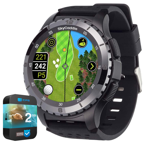 SkyCaddie Golf GPS Watch with Ceramic Bezel Black with 2 Year Extended Warranty
